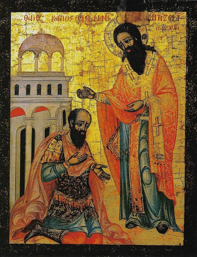 Saint Ananias baptizing Saint Paul