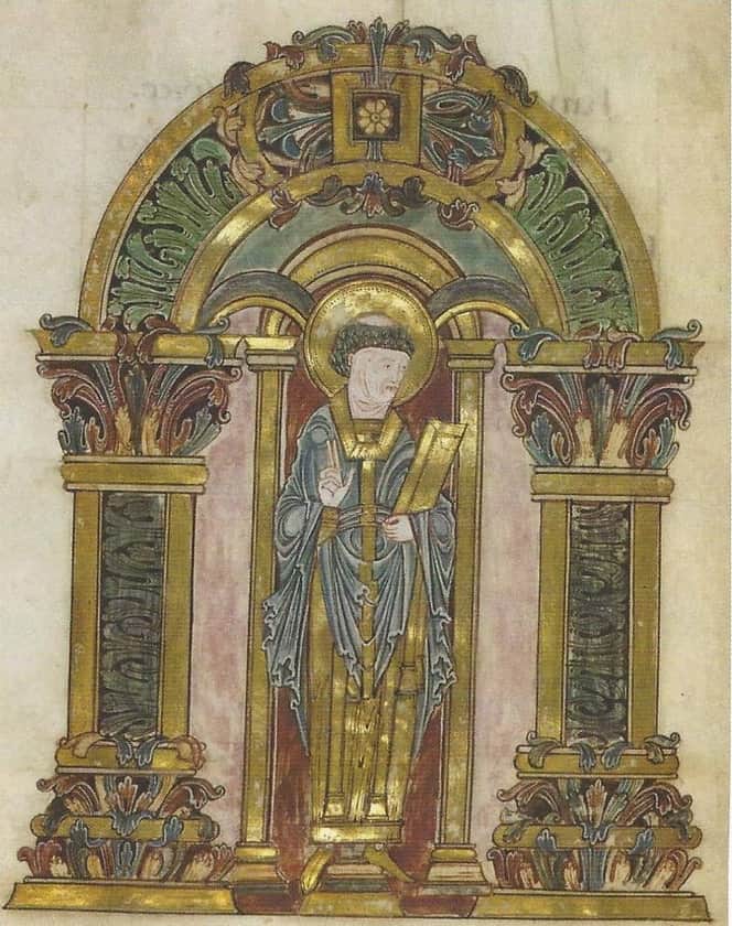 Saint Swithun in the Benedictional of Saint Æthelwold