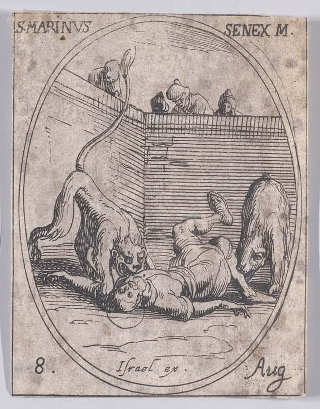 Saint Marinus the Aged in a seventeenth-century print