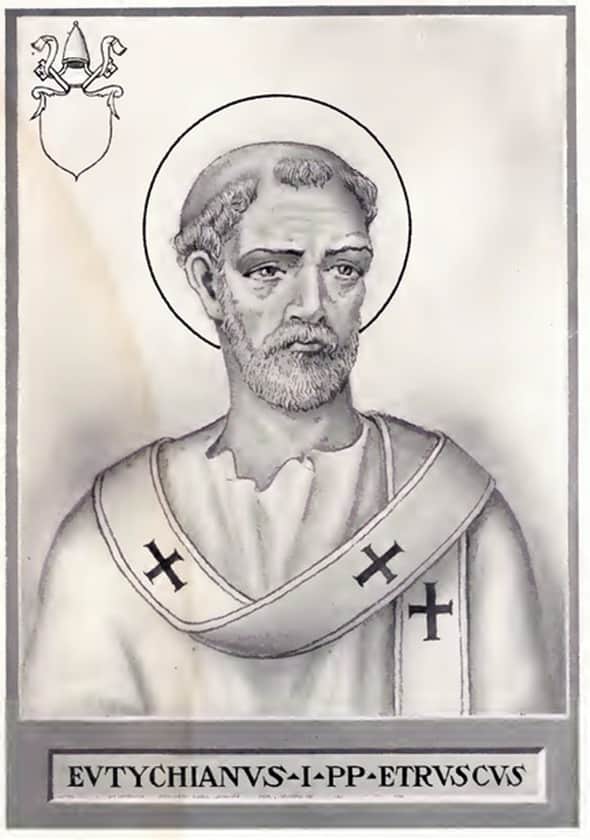 Pope Saint Eutychian in an early twentieth-century illustration
