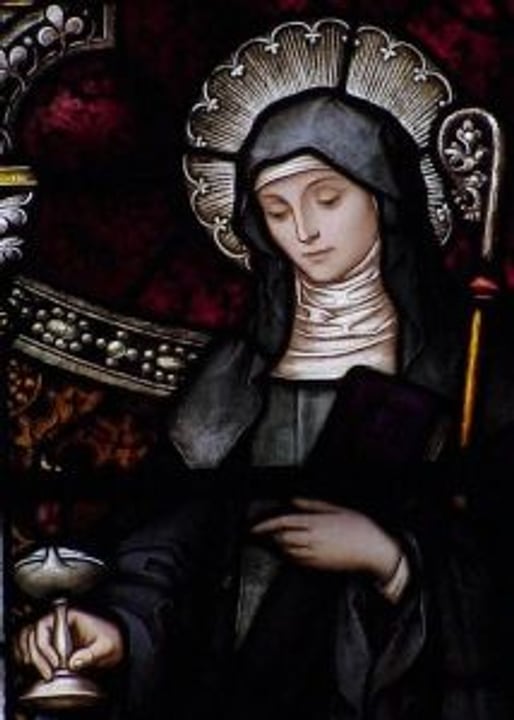 Stained-glass depiction of Saint Brigid of Kildare
