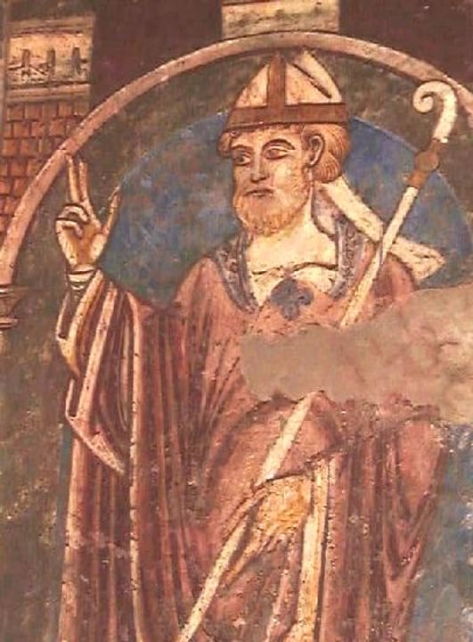 Medieval painting of Saint Cuthbert