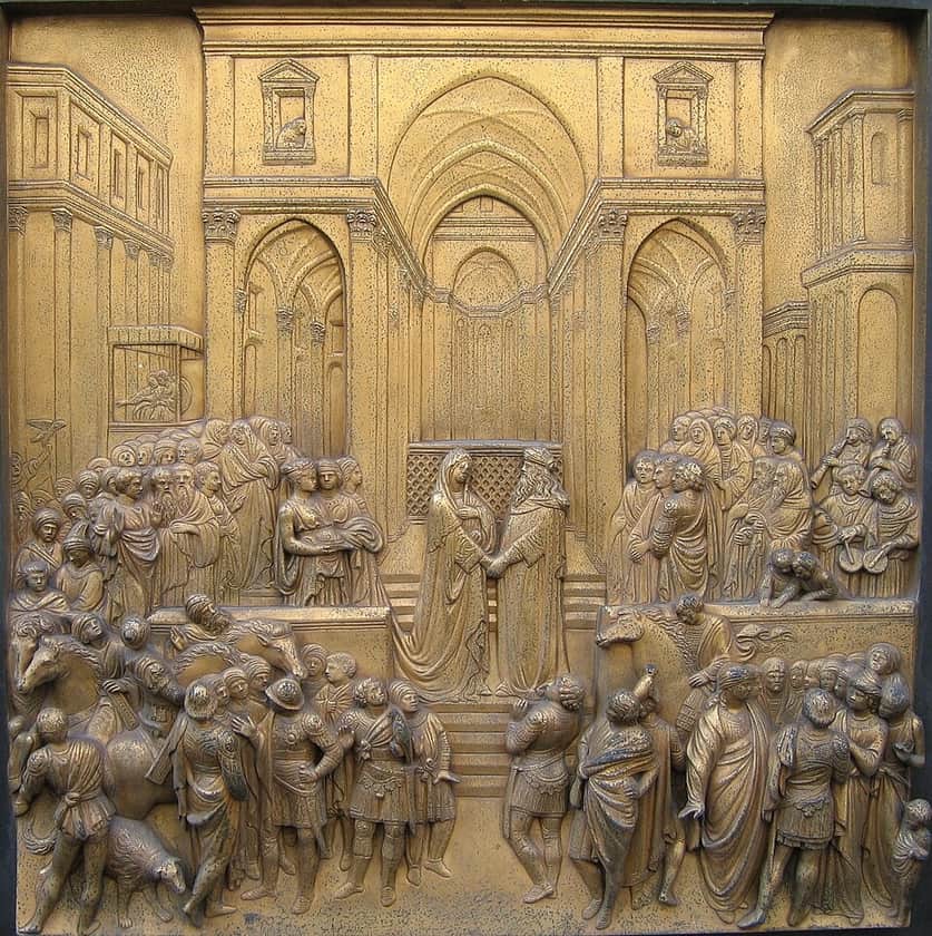 Solomon and the Queen of Sheba on the Gates of Paradise