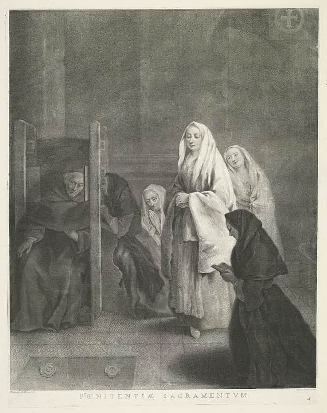 The sacrament of Penance in an early modern print