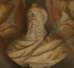 A sculpted bust of Saint Peter Damian
