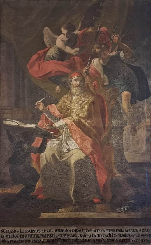 Pope Saint Gelasius I in a painted portrait