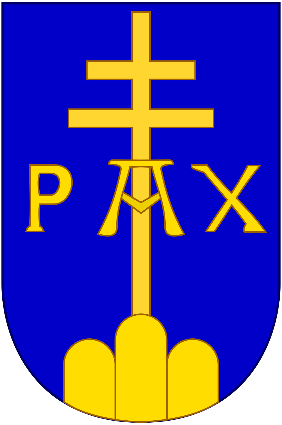 The coat of arms associated with the Order of Saint Benedict