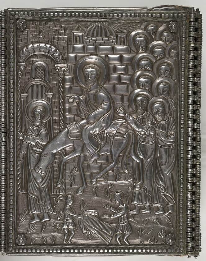 The silver cover of an eighteenth-century Armenian Book of the Gospels