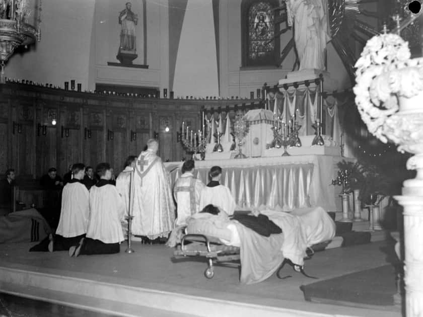 A Mass for the sick at Saint Joseph's Oratory in Montreal, 1945
