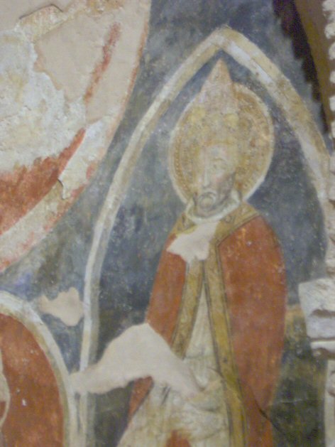 Saint Justin of Chieti in a medieval fresco