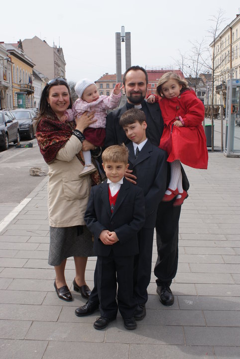 An Eastern Catholic priest with his family